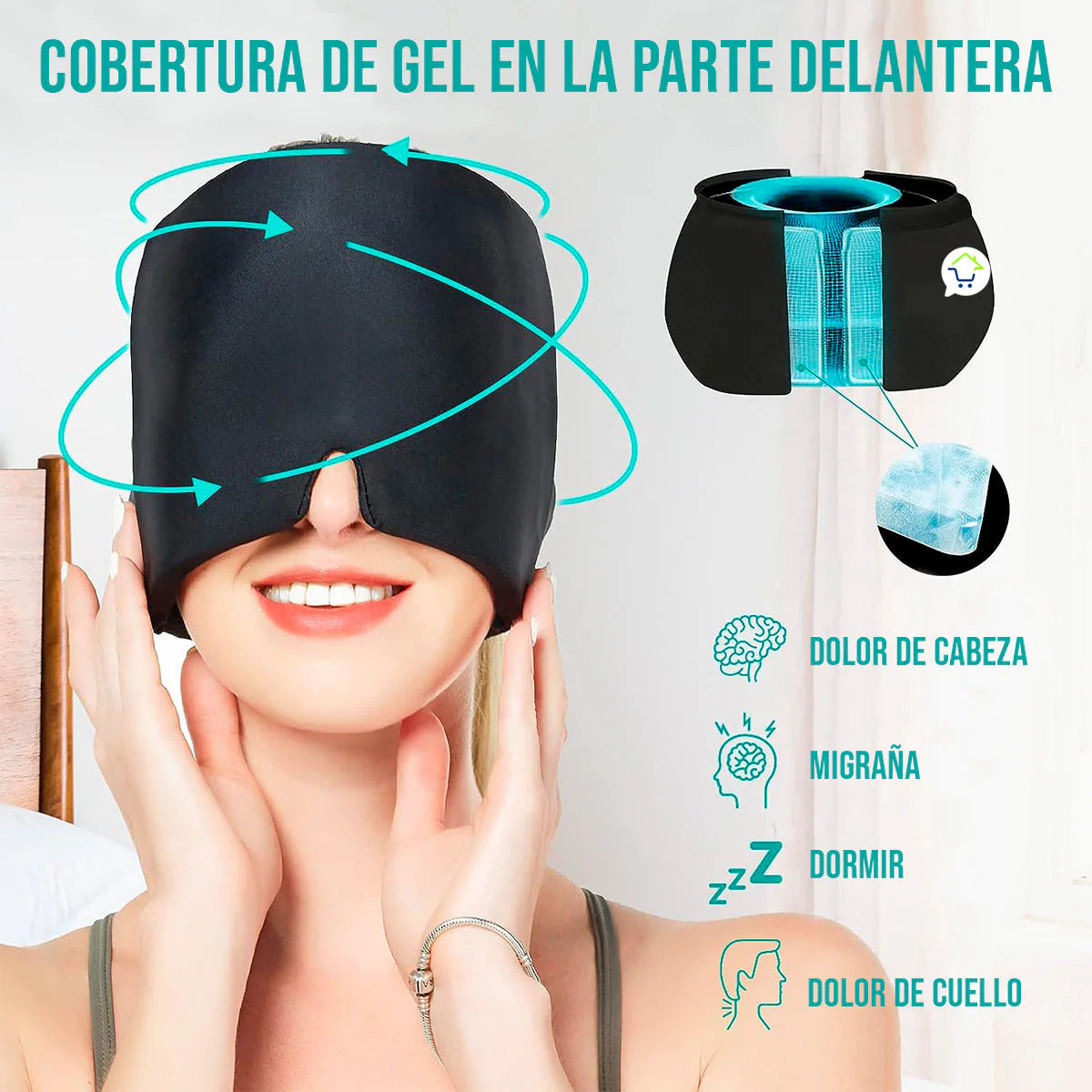 Gorro en gel para migraña o dolor de cabeza
