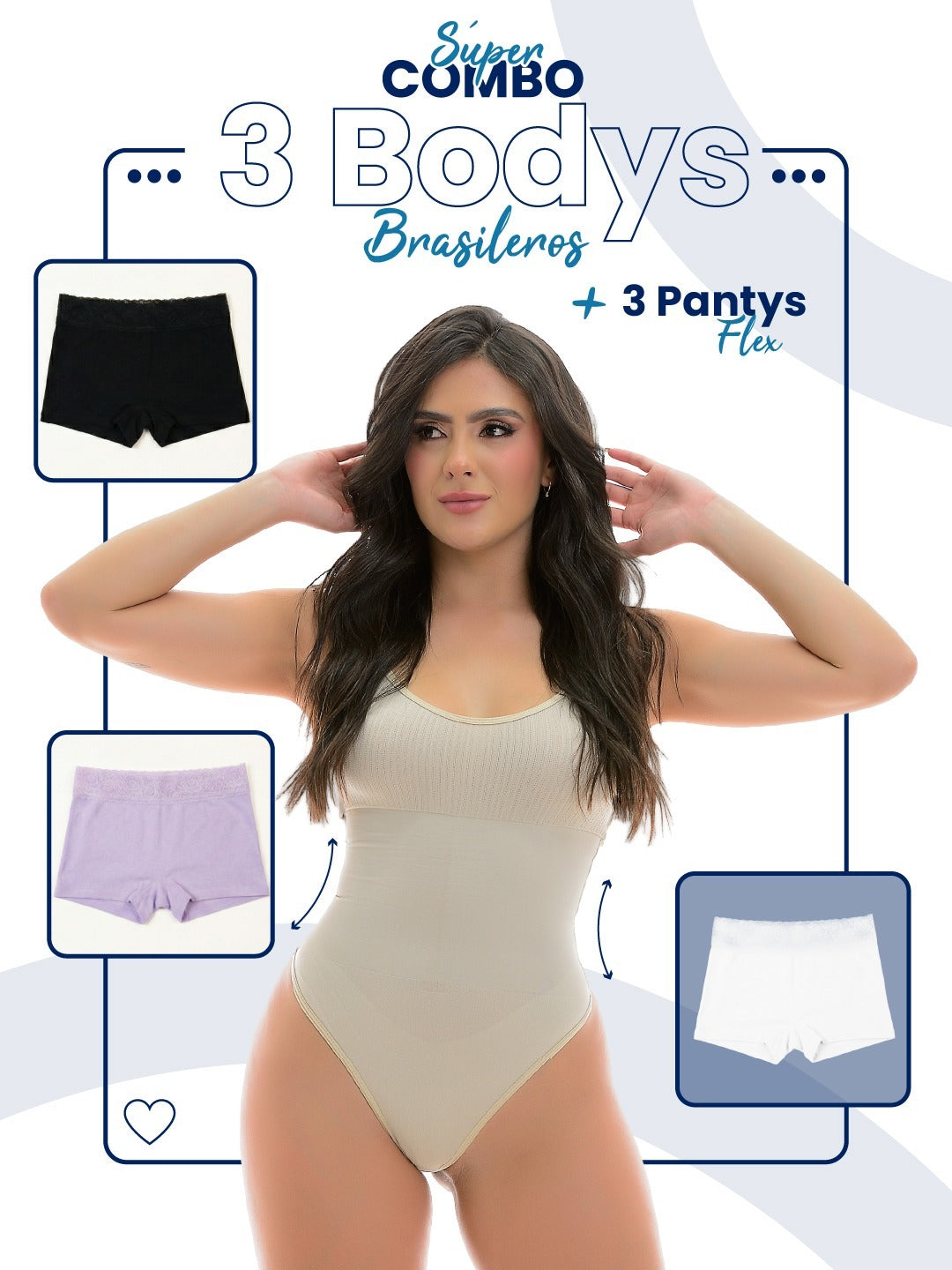 COMBO DE 3 BODY + 3 PANTYFLEX